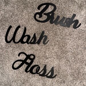Bathroom word phrase signs